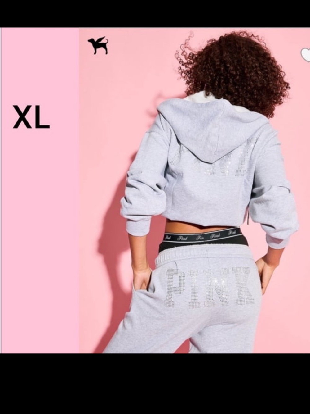 PINK VS XL BLING Medium Grey Fashion Show Full-Zip Hoodie
& XL Bling Sweatpants